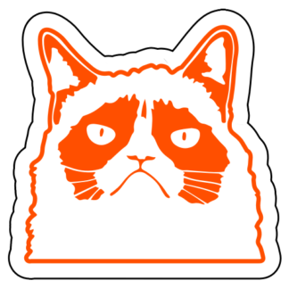Grumpy Cat Sticker (Orange)